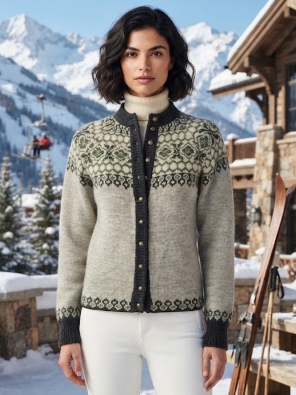 Scandia Denmark Handknitted Fair Isle Wool Sweater Cardigan⁠